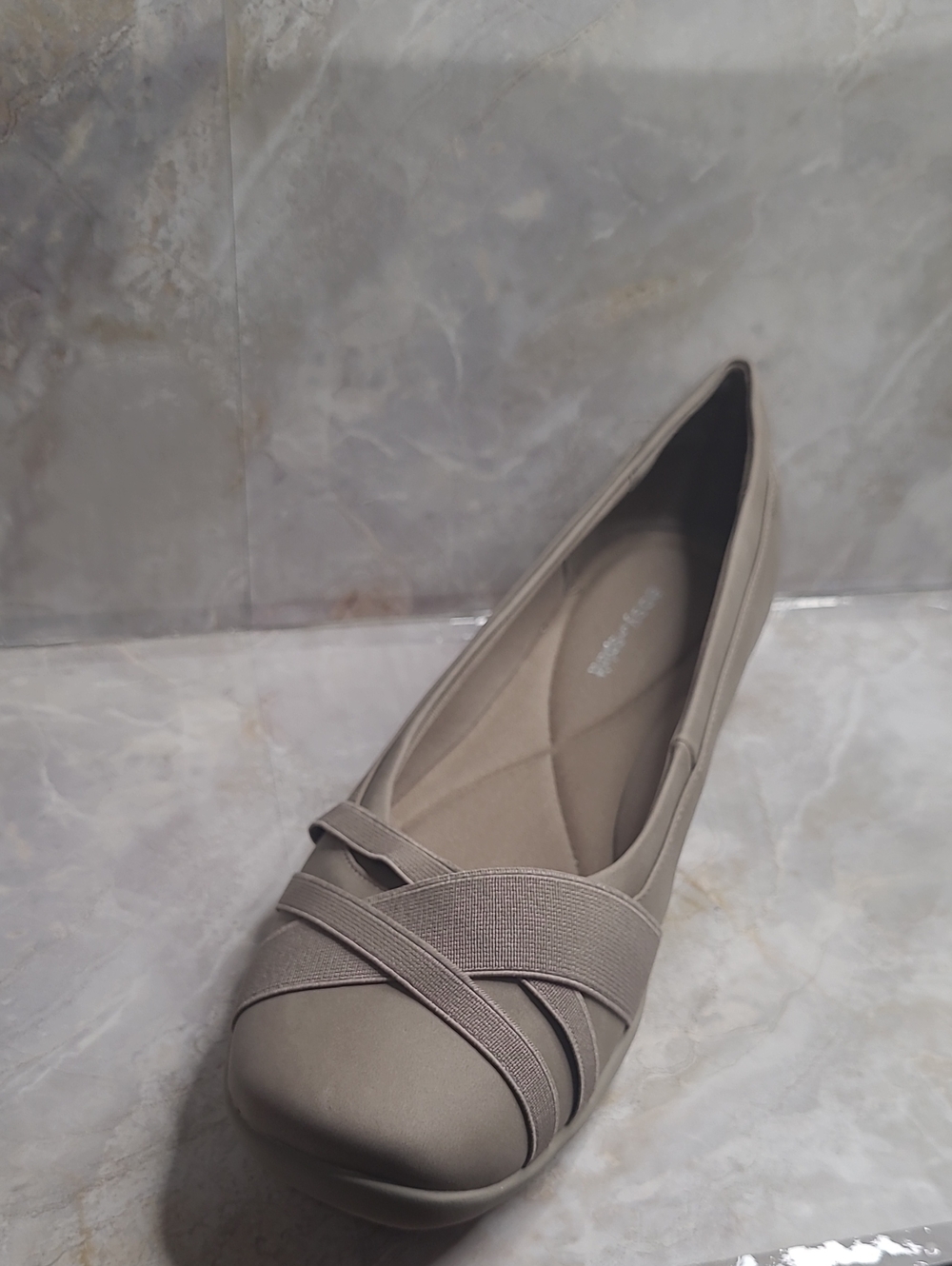 Easy Spirit Acasia Taupe Square Toe Flats Like New